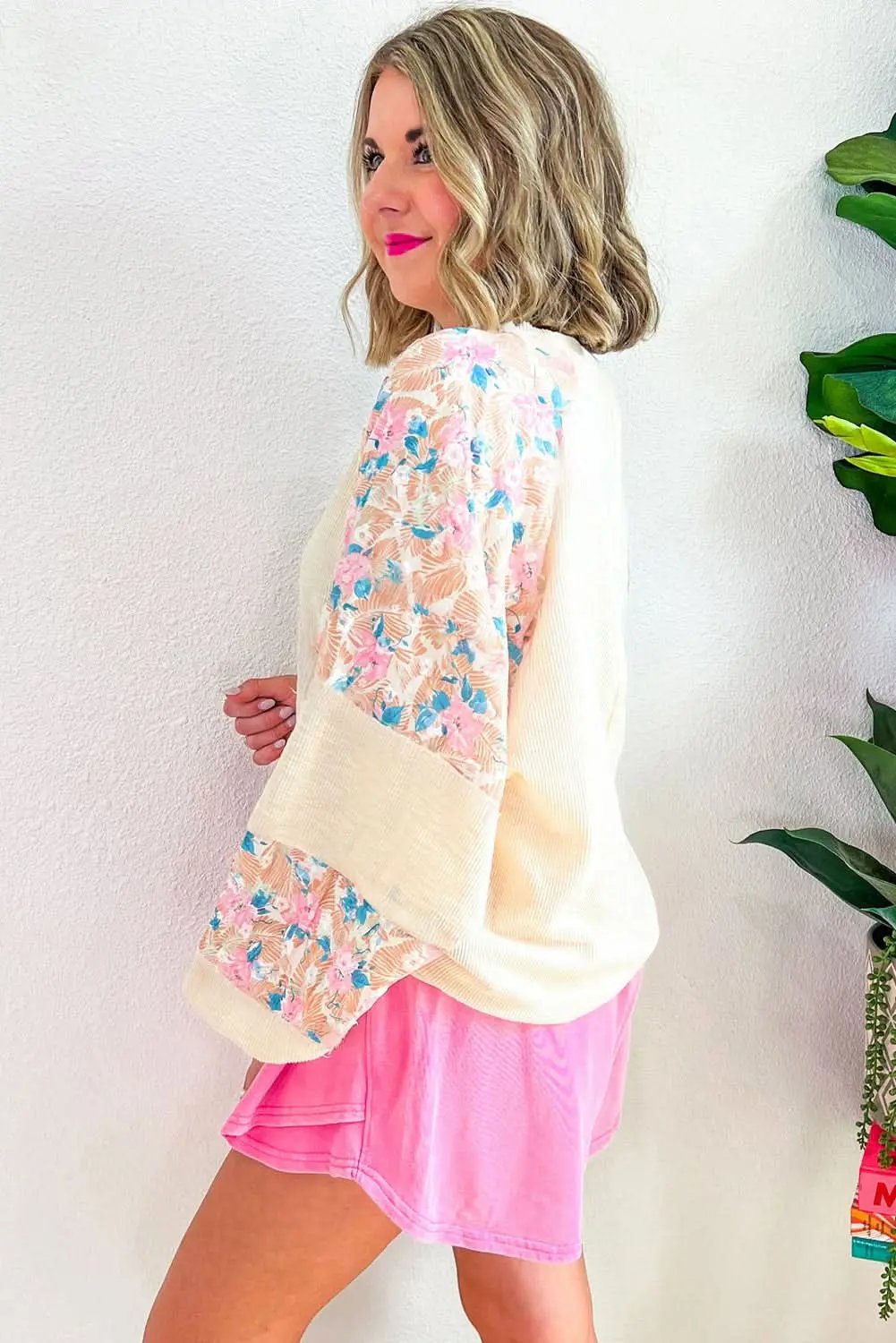 Plus-size apricot floral top - Love Salve